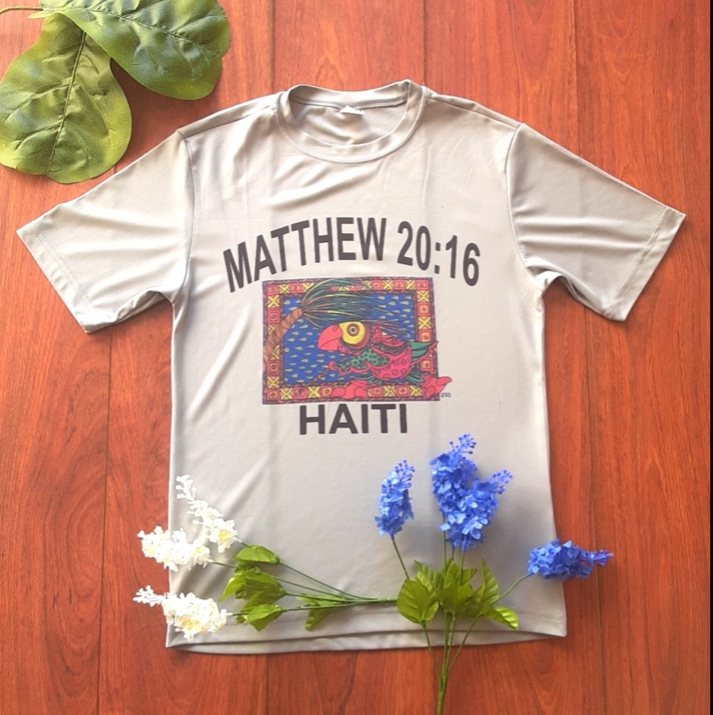 Bible Scripture Haiti Men's Medium Short Sleeve Tee Shirt